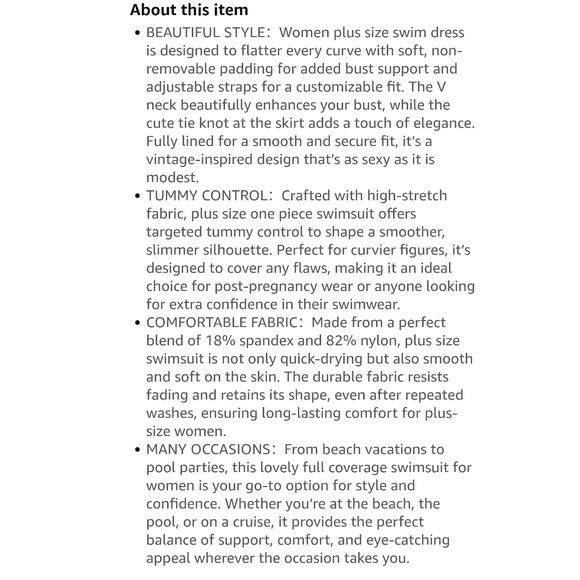 MFAVIP - 3X Elegant Black Women's Swim Dress - Picture 4 of 10